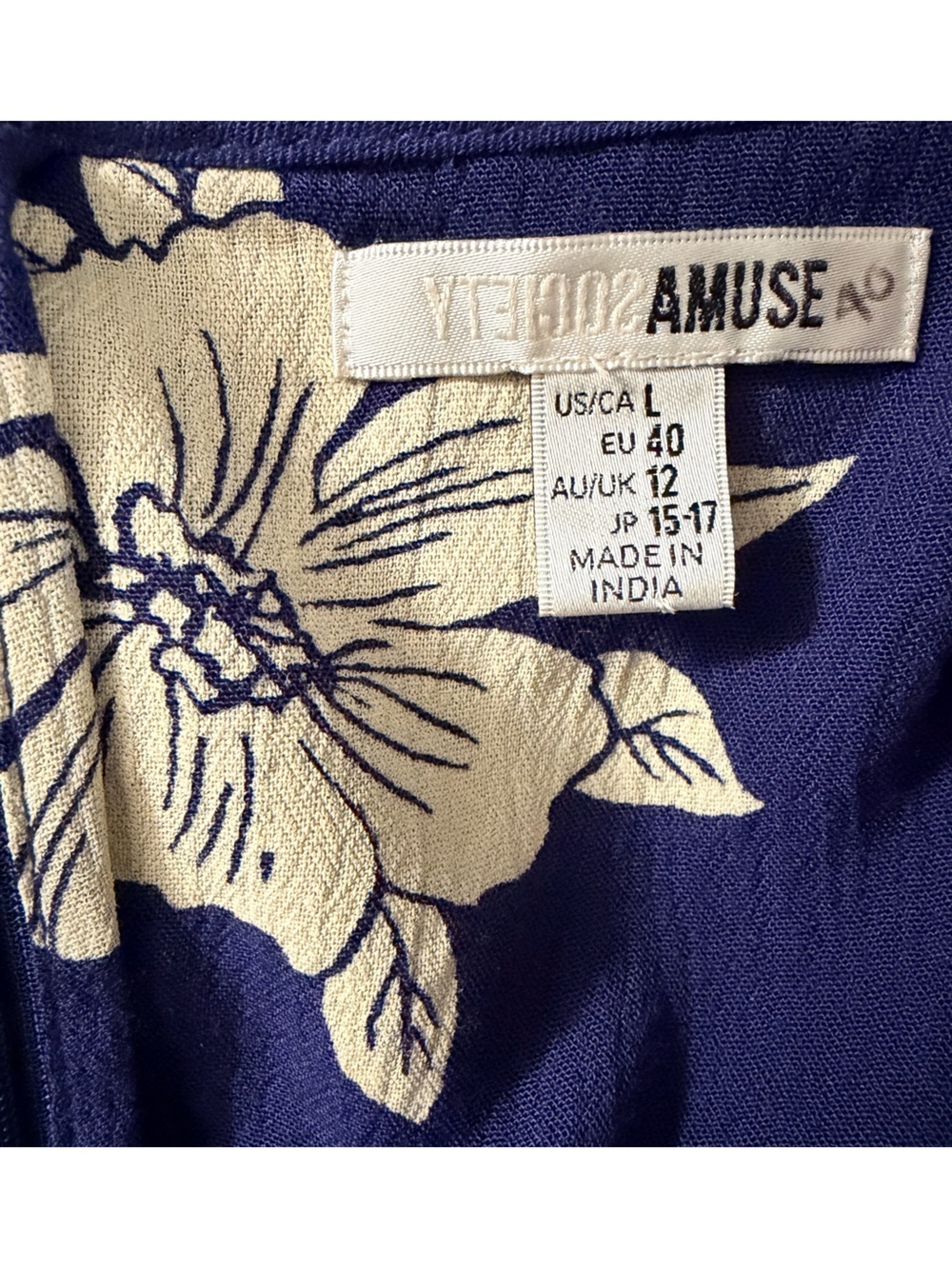 Amuse Society Navy Floral Tie-Front Maxi Dress with Cream Flowers - Picture 11 of 11